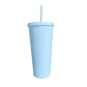 Sky Blue Tumbler with Straw